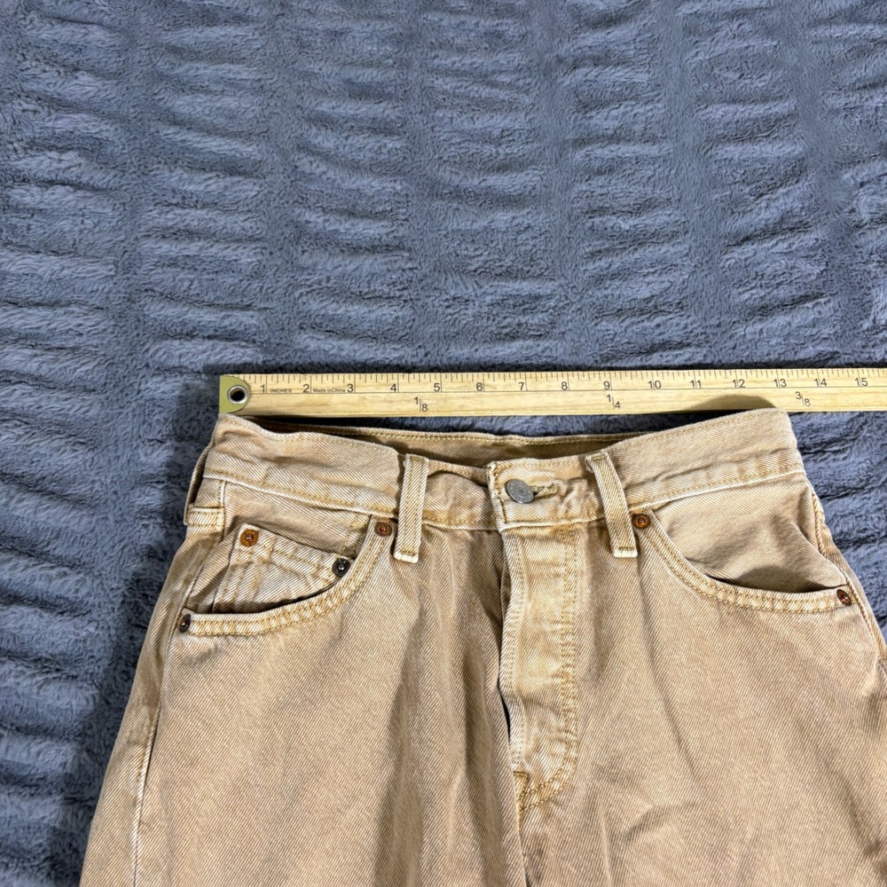 Levis 501 Original Fit Jeans Tan Khaki Denim Button Fly W25 L30 12501-0405 - Picture 5 of 8